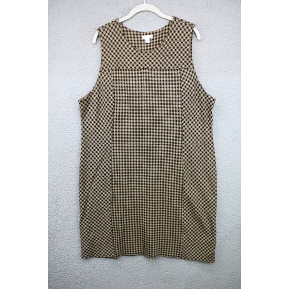 J. Jill Ponte Sleeveless Jumper Midi Dress-XL-Gingham Plaid-Business-Preppy - Picture 1 of 9